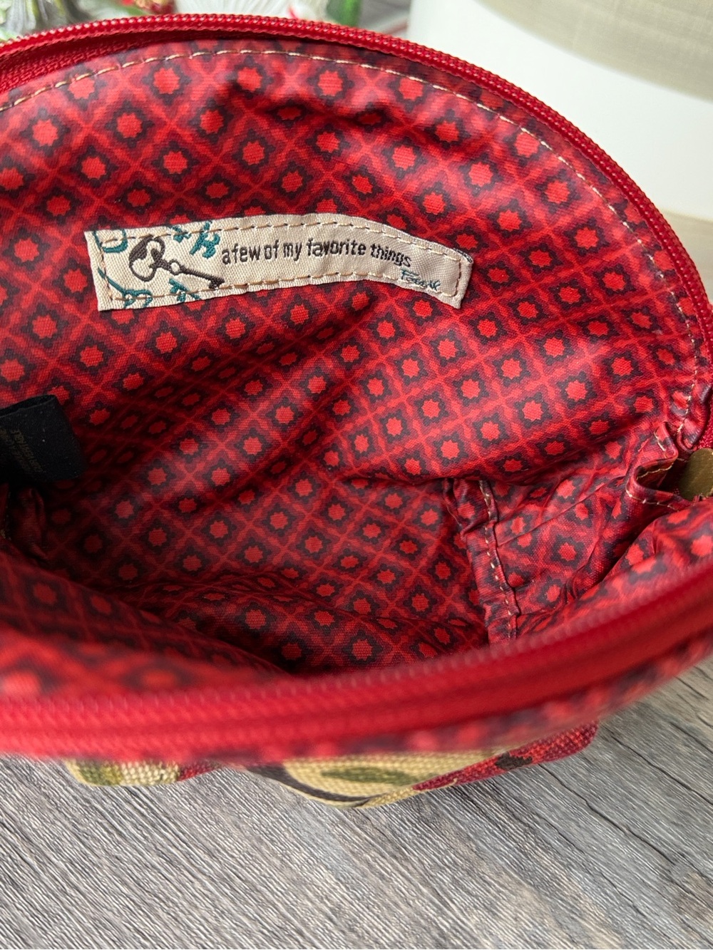 Vintage - Fossil Red Floral Canvas Coin Pouch - Picture 11 of 11